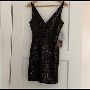 Lulus CHAMPAGNE SHOWERS BLACK SEQUIN BODYCON DRESS